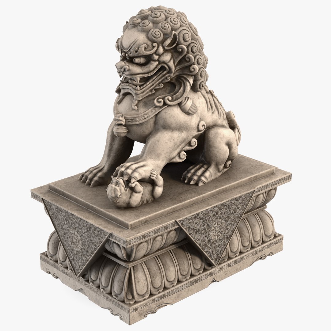 Chinese Stone Lion Statue model - TurboSquid 2068489