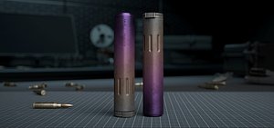 Silencer Purple - GameReady VR  AR  low-poly