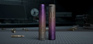Silencer Purple - GameReady VR AR low-poly
