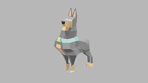 Low Poly Dog Rigged