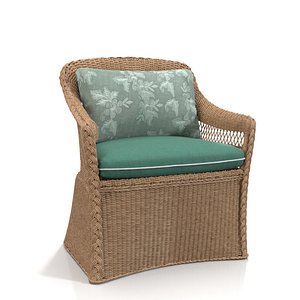 Braided Rattan Lounge Chair PBR model
