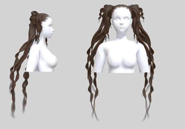 Wavy Female Hairstyle - 3D Model by nickianimations