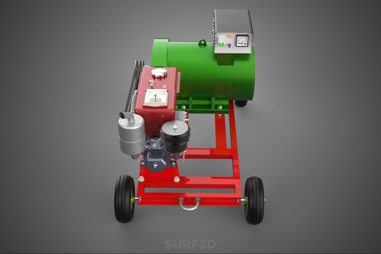 TURBINE POWER GENERATOR SET DIESEL ENGINE ALTERNATOR DYNAMO DIY 3D ...
