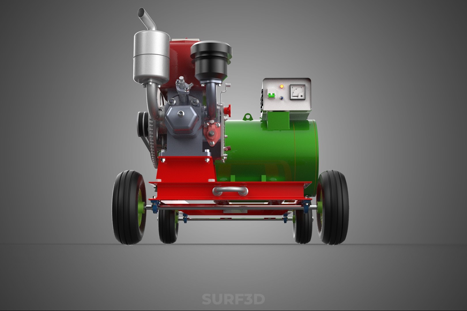 TURBINE POWER GENERATOR SET DIESEL ENGINE ALTERNATOR DYNAMO DIY 3D ...