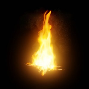 bonfire flame animation 3D model