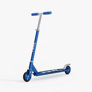 Sporty kick scooter with metallic rims in blue