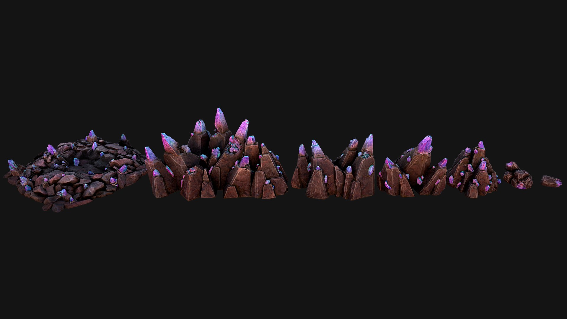 Rocks Crystals Minerals Gem Ore Pack 3D model https://p.turbosquid.com/ts-thumb/3E/orqM4J/An/obsidiancrystalpurpledepositsaa123m/png/1732447257/1920x1080/fit_q87/9db369f87d6fbd264dfc32ab0ba485757de96811/obsidiancrystalpurpledepositsaa123m.jpg