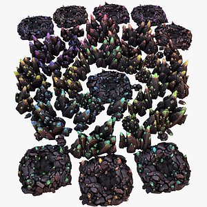 Rocks Crystals Minerals Gem Ore Pack 3D model