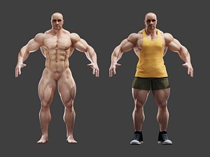 Bodybuilder Mann Charakter T-Pose 3D-Modell - TurboSquid 2046589