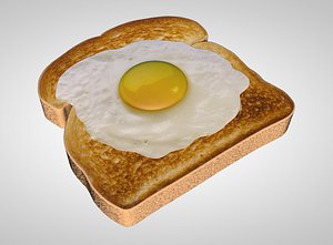 3D model egg toast