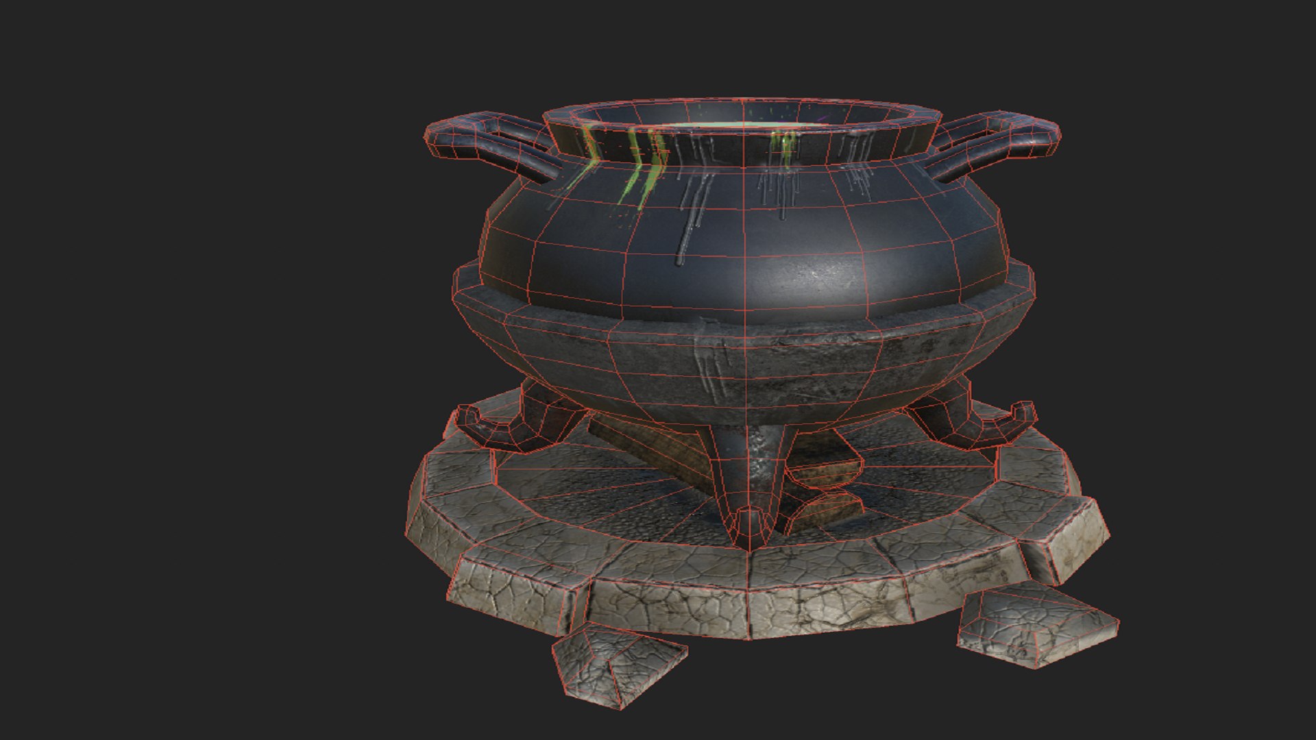 3D Model Stylized Potion Cauldron PBR Low-poly 3D Model Low-poly 3D ...