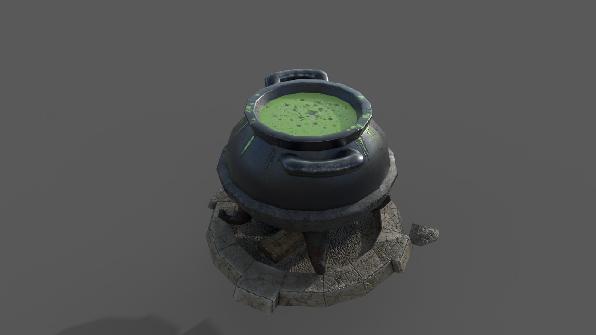 3D Model Stylized Potion Cauldron PBR Low-poly 3D Model Low-poly 3D ...