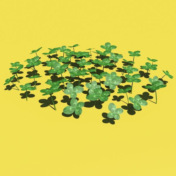 3d clovers modelled grass model