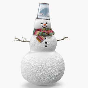 3D christmas snowman snow