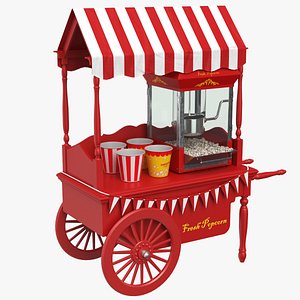 3D popcorn cart car