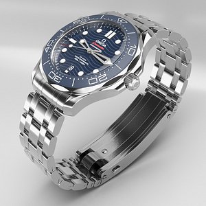 Omega Seamaster Diver Watch Open Pose Silver 3D model