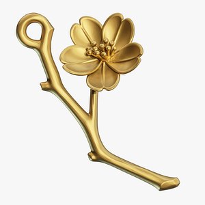 Flower Branch Pendant 3D model