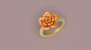 3D Unique Rose Ring- 0036