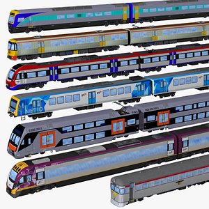3D model bundle - 7 australian passenger trains