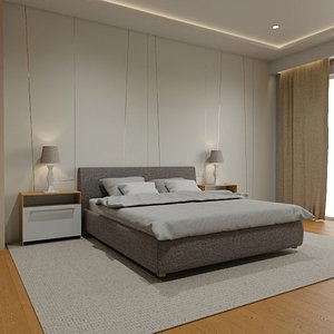 Suite Hotel Room with Bathroom 3D model