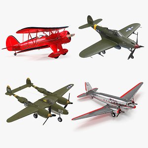 3D model Vintage American Aircrafts Collection 2