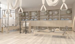 Modern Pilates Studio Interior Scene