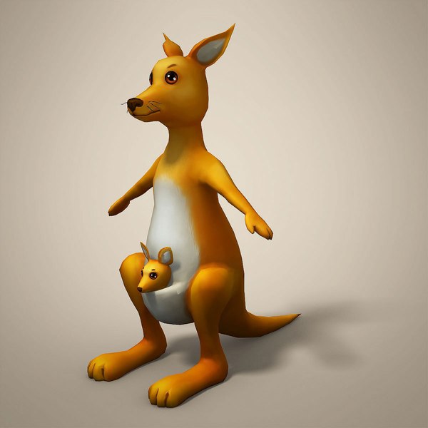 Kangaroo cartoon model - TurboSquid 1699305