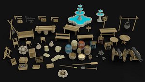 3D Pirates Low Poly Pack model
