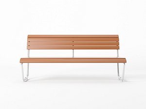 3D park bench model