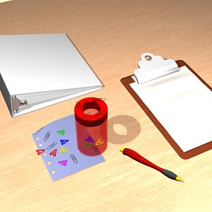 3d model stationery paperclip holder