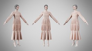 Dress 25 Ivory Blush Velvet model