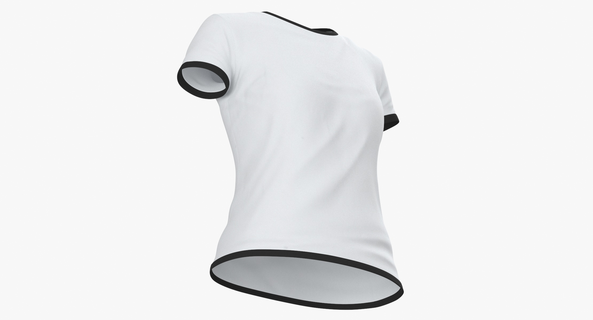 3D Female Crew Neck Worn White and Black TurboSquid 1731208