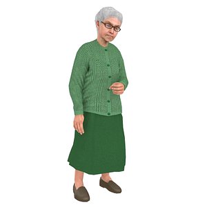 Elderly Woman 3 Rigged