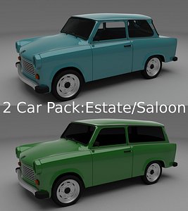 trabant 601 estate 3d obj