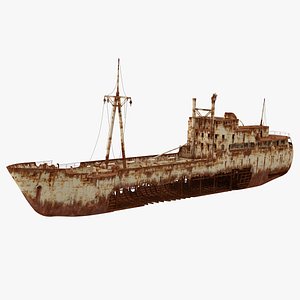 3D rusty ship wreck