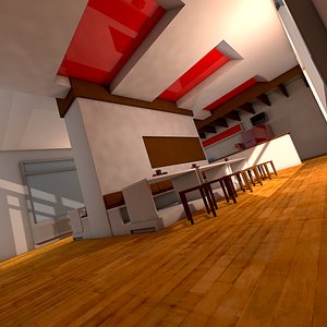 3d model fast food restaurant interior
