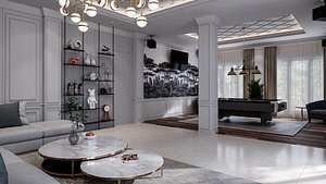 3D Livingroom Modern Blender -Fbx -Obj