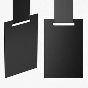 3D Vertical ID Card Badge with Lanyard Mockup