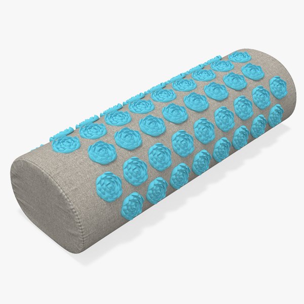 3D Acupuncture Cylindrical Pillow Blue model