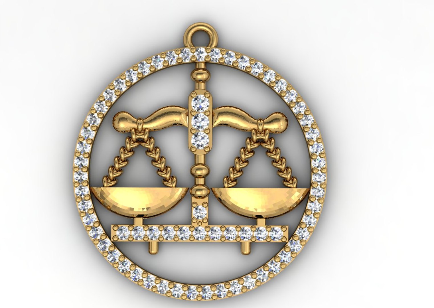 3dm Libra Diamond Pendant