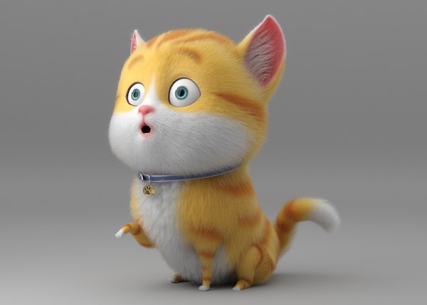 modelo 3d Gato de dibujos animados aparejado - TurboSquid 1610488