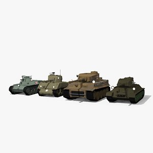 WW2 cartoon tank PACK1 3D