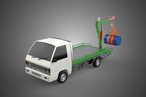 3D FLATBED TRUCK PICKUP CRANE LIFTING WINCH HOIST JIB DRUM BARREL