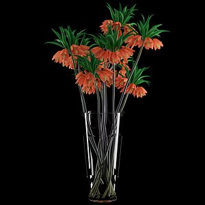 3d vase fritillaria imperials