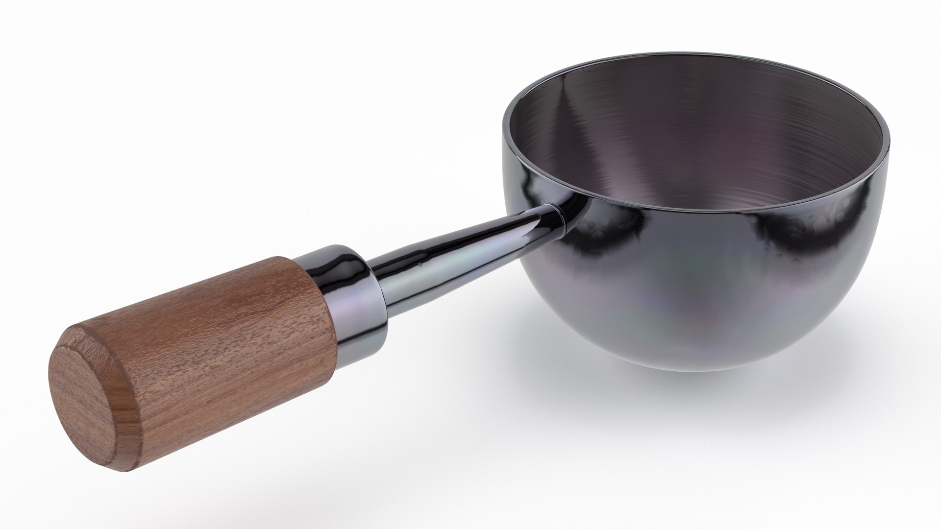 Vintage Barista Scoop for Coffee with Wooden Handle 3D model preview
