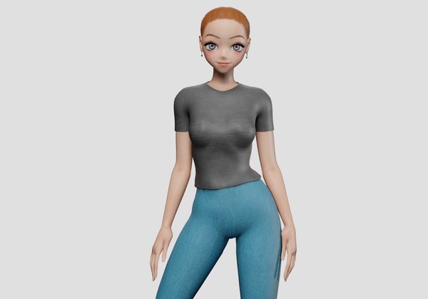 3D cute teen girl V21604