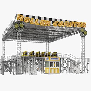 Roller Coaster Platform Building 3D model