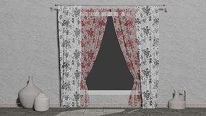 3D Floral Curtain