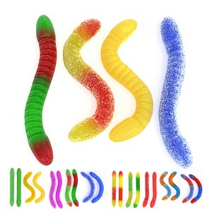 gummy worms sugar 3D