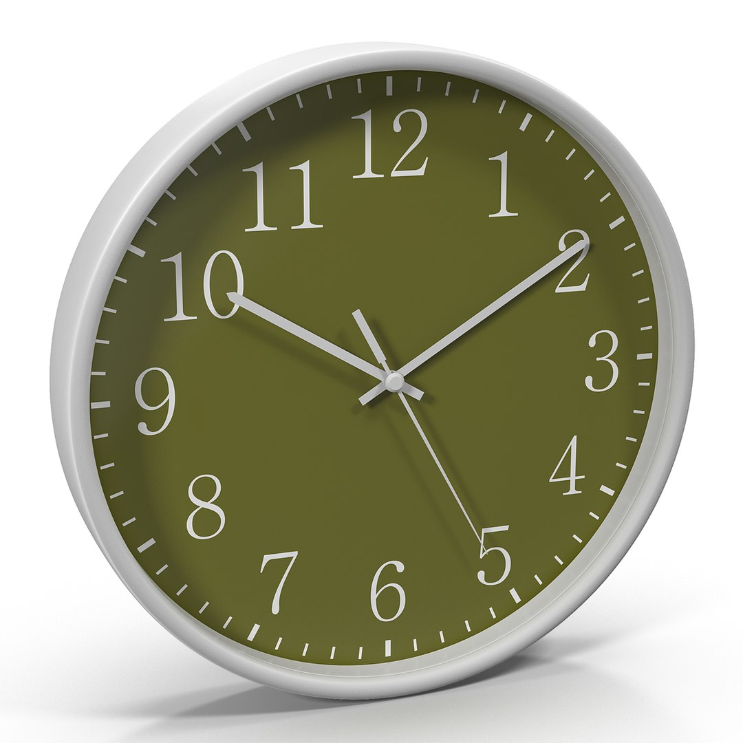 Office Clock 2 Green 3D Model 3D model preview